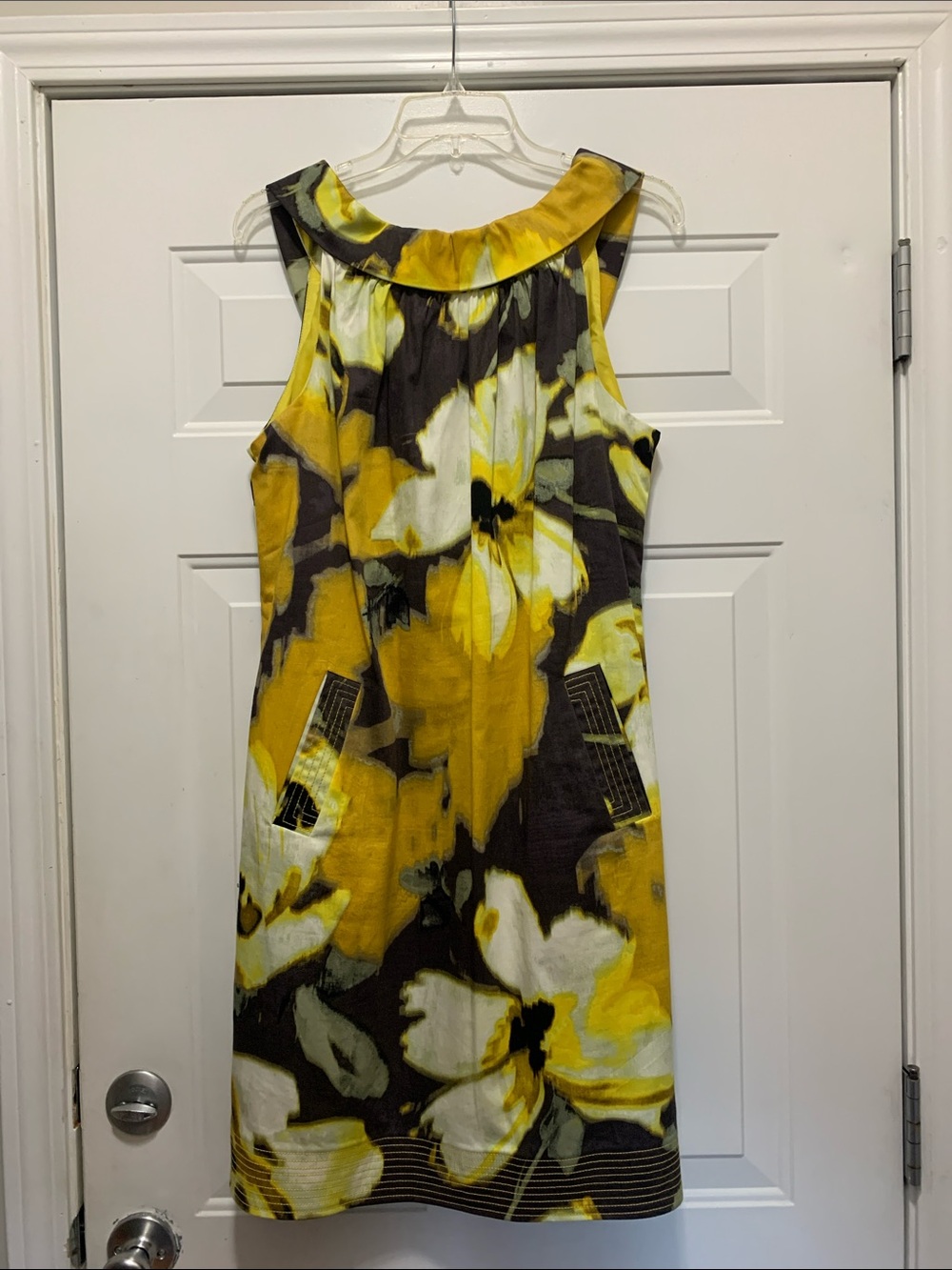 Jessica Howard Yellow Floral Sleeveless Sheath Dress Size 14